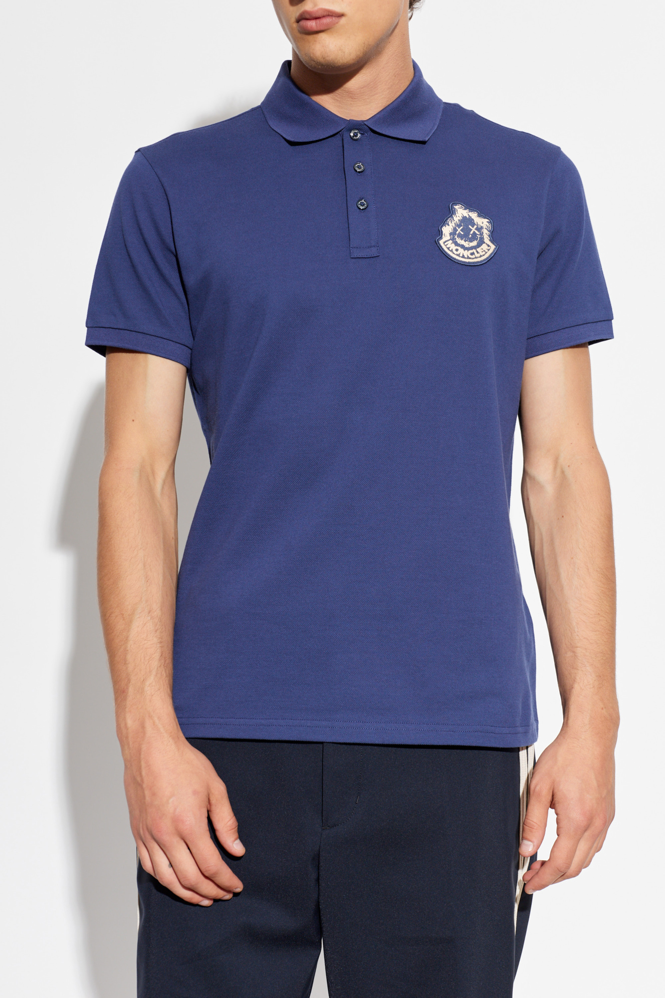 Moncler Polo with logo patch | Men's | Vitkac